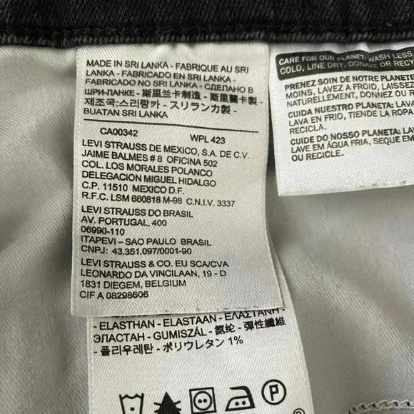 Levis 311 Shaping Skinny Black Wash Jeans Sz 29 - Picture 12 of 13